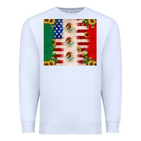 White American flag mexico flag sunflower cactus Premium Sweatshirt - JahusDesignShop