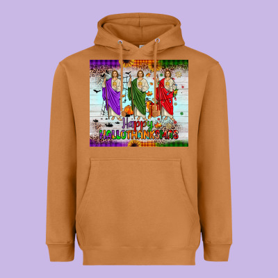 San Judas Happy  Hallothanksmas Heavyweight Hoodie Designed By Jahusdesignshop