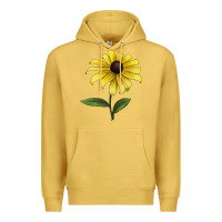 Antique Gold Black Eyed Susan Flower Illustrations Premium Hoodie - LillyAllenDesigns