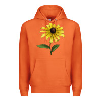 Carrot Black Eyed Susan Flower Illustrations Premium Hoodie - LillyAllenDesigns