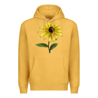 Mustard Black Eyed Susan Flower Illustrations Premium Hoodie - LillyAllenDesigns