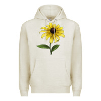 Oatmeal Heather Black Eyed Susan Flower Illustrations Premium Hoodie - LillyAllenDesigns