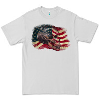 Skull With American Flag 4th Of July Premium Tee | Teevron