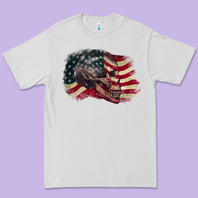 Skull With American Flag 4th Of July Premium Tee Designed By Cowgirlartshop