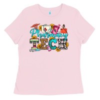 Bubblegum Pink pharmacy tech Ladies Tee - OliviaCreatesArt