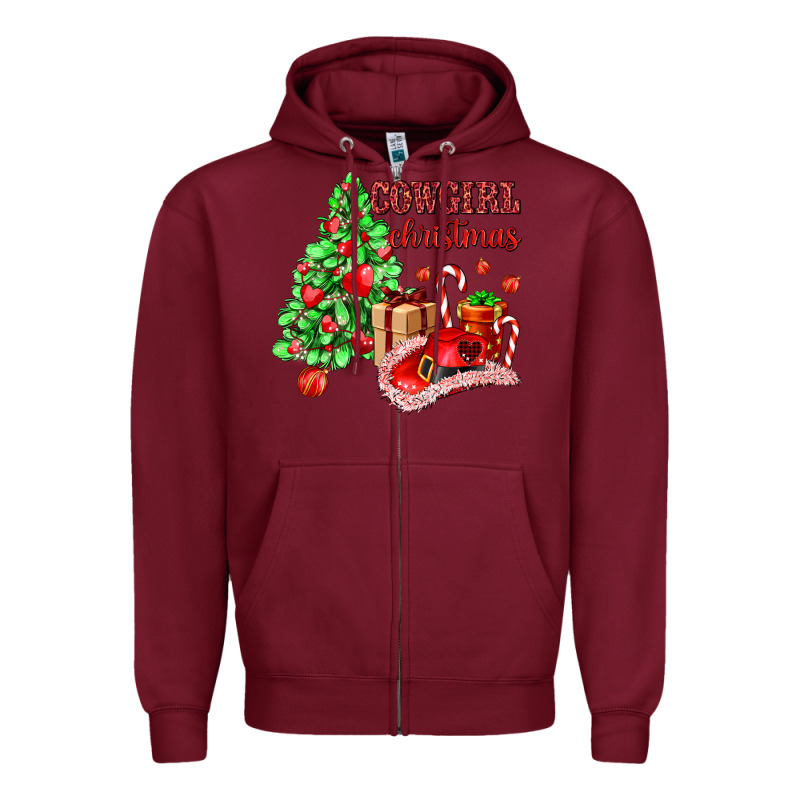 Cowgirl Christmas Zipper Hoodie by AdoDesignShop | Teevron