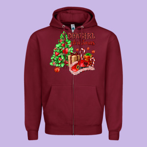 Cowgirl Christmas Zipper Hoodie Designed By Adodesignshop