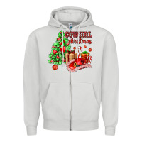 Dove Grey Cowgirl Christmas Zipper Hoodie - AdoDesignShop