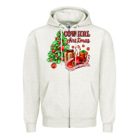 Oatmeal Heather Cowgirl Christmas Zipper Hoodie - AdoDesignShop