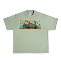 Oil Green western animals truck Urban Heavy Tee - Jasminsmagicworld