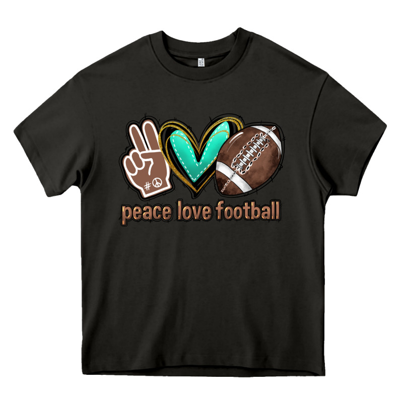 Peace Love Football Heavy Core Tee by HowdyJamesFarm | Teevron