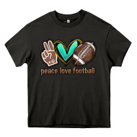Asphalt Peace love football Heavy Core Tee - HowdyJamesFarm
