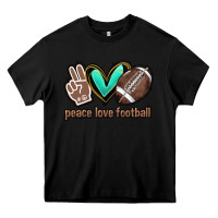 Black Peace love football Heavy Core Tee - HowdyJamesFarm