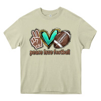 Mossy Peace love football Heavy Core Tee - HowdyJamesFarm