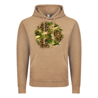Vintage Coffee camouflage and leopard patch  2 Vintage Hoodie - BundleAndBundleShop