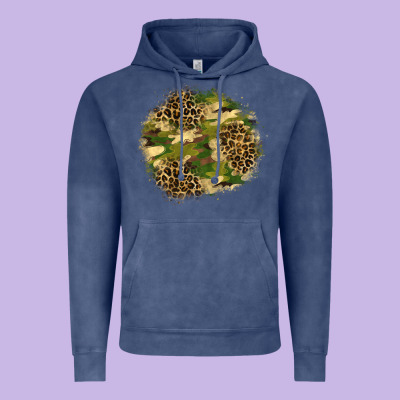Camouflage And Leopard Patch  2 Vintage Hoodie Designed By Bundleandbundleshop