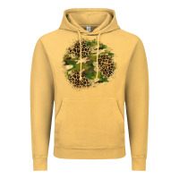 Vintage Mustard camouflage and leopard patch  2 Vintage Hoodie - BundleAndBundleShop