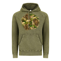 Vintage Olive camouflage and leopard patch  2 Vintage Hoodie - BundleAndBundleShop