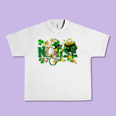Nurse St Patrick Urban Heavy Tee Designed By Fadigitalartstudio