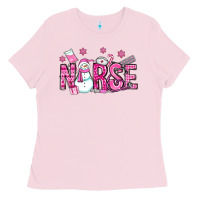 Bubblegum Pink nurse pink christmas Ladies Tee - OliviaCreatesArt