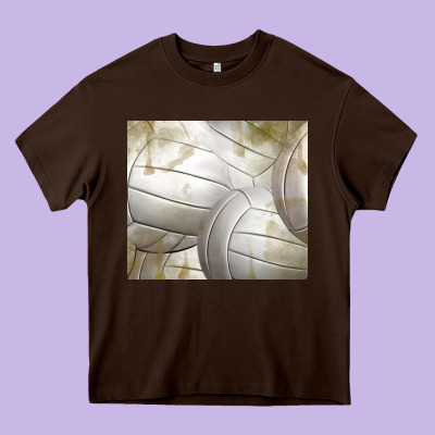 Distressed Volleyball Pattern Heavy Core Tee Designed By Tumblerdesignbyshophia