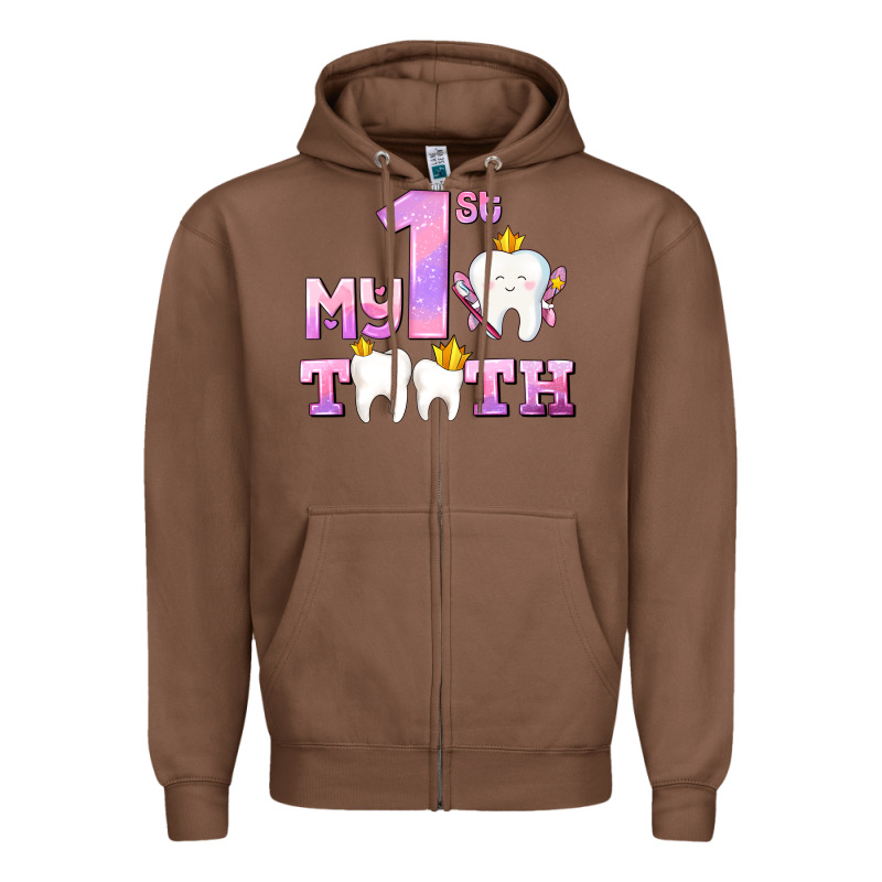 My First Tooth With Teeth For Girls Zipper Hoodie by AdoDesignShop | Teevron