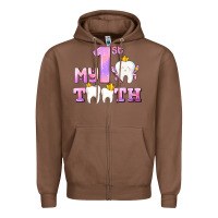 Chestnut my first tooth with teeth for girls Zipper Hoodie - AdoDesignShop