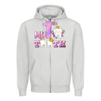 Dove Grey my first tooth with teeth for girls Zipper Hoodie - AdoDesignShop