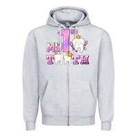 Heather Grey my first tooth with teeth for girls Zipper Hoodie - AdoDesignShop