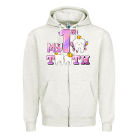 Oatmeal Heather my first tooth with teeth for girls Zipper Hoodie - AdoDesignShop