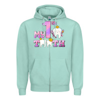 Seafoam my first tooth with teeth for girls Zipper Hoodie - AdoDesignShop