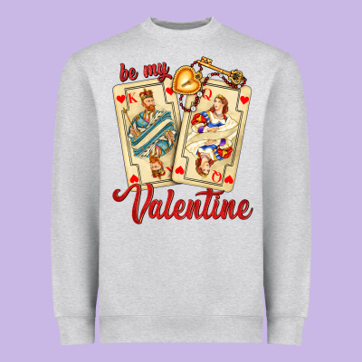 Be My Valentine With Playing Cards And Key Heavyweight Sweatshirt Designed By Adodesignshop