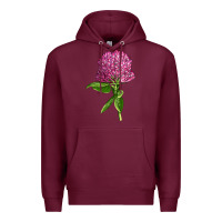 Burgundy Red Clover Illustrations Premium Hoodie - LillyAllenDesigns