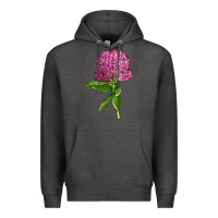 Charcoal Heather Red Clover Illustrations Premium Hoodie - LillyAllenDesigns