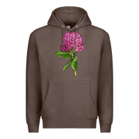 Coffee Red Clover Illustrations Premium Hoodie - LillyAllenDesigns