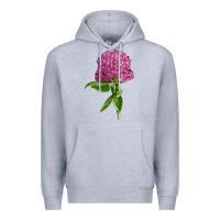 Heather Grey Red Clover Illustrations Premium Hoodie - LillyAllenDesigns