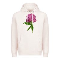 Pale Pink Red Clover Illustrations Premium Hoodie - LillyAllenDesigns