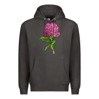 Smoke Red Clover Illustrations Premium Hoodie - LillyAllenDesigns