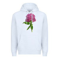 White Red Clover Illustrations Premium Hoodie - LillyAllenDesigns