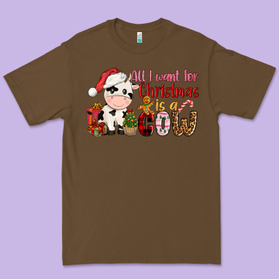 All Want For Christmas Is A Cow Premium Tee Designed By Cowgirlartshop