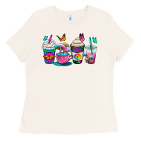 Bone tie dye coffee cups Ladies Tee - OliviaCreatesArt