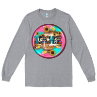 Heather Grey teacher vibe earrings Long Sleeve Tee - BundleAndBundleShop