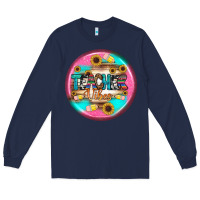 Navy teacher vibe earrings Long Sleeve Tee - BundleAndBundleShop