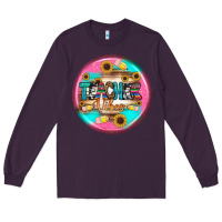 Plum teacher vibe earrings Long Sleeve Tee - BundleAndBundleShop