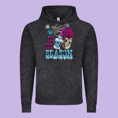 Tis The Season Winter Skull Vintage Hoodie Designed By Fadigitalartstudio