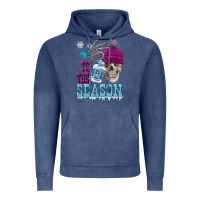 Vintage Denim tis the season winter skull Vintage Hoodie - FaDigitalArtStudio