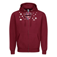 Burgundy dental life dentist elements Zipper Hoodie - AdoDesignShop