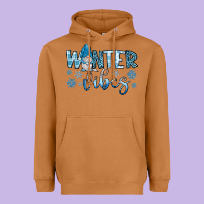 Winter Vibes Gnome Heavyweight Hoodie Designed By Jahusdesignshop