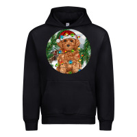 Black Toy Poodle And Farm Urban Hoodie - RanaPortraitStore