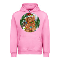 Fuchsia Pink Toy Poodle And Farm Urban Hoodie - RanaPortraitStore